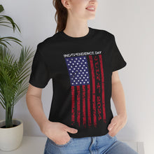 Load image into Gallery viewer, Independence Day July 4th 2024 USA Flag Unisex Jersey Short Sleeve Tee
