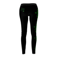 Load image into Gallery viewer, St Pattys Day Feeling Lucky Women&#39;s Cut &amp; Sew Casual Black Leggings
