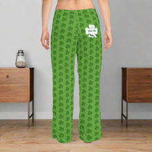 Load image into Gallery viewer, Kiss Me Im Irish St Pattys Day Womens Green Pajama Pants
