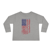 Load image into Gallery viewer, Independence Day USA Flag July 4th 2024 Toddler Long Sleeve Tee
