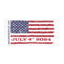 Load image into Gallery viewer, Independence Day July 4 2024 USA Flag Beach Towel
