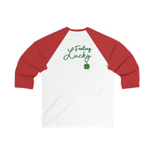 Load image into Gallery viewer, Kiss Me I’m Feeling Lucky St Patrick’s Day Unisex 3\4 Sleeve Baseball Tee
