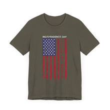 Load image into Gallery viewer, Independence Day July 4th 2024 USA Flag Unisex Jersey Short Sleeve Tee
