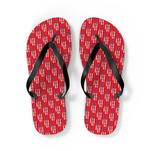 Load image into Gallery viewer, Independence Day Peace Fingers USA Flag Flip Flops
