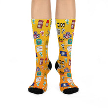 Load image into Gallery viewer, What’s Wild Fun Retro Cushioned Crew Socks - Playful Snack &amp; Drink Patterns
