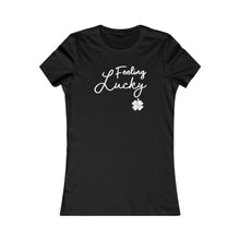 Load image into Gallery viewer, St Patricks Day 2024 Feeling Lucky Four Leaf Clover Women&#39;s Favorite Tee
