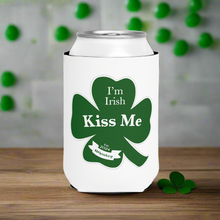 Load image into Gallery viewer, Kiss Me Im Irish Feeling Lucky St Pattys Can Cooler Sleeve
