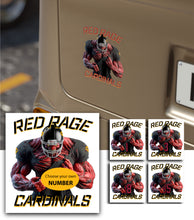 Load image into Gallery viewer, Outdoor Sticker - Cardinals Red Rage Personalized Die-Cut 1pc
