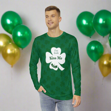 Load image into Gallery viewer, Kiss Me Im Irish St Pattys Day Men&#39;s Long Sleeve Shirt (AOP)
