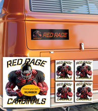 Load image into Gallery viewer, Cardinals Red Rage Personalized Black Bumper Stickers
