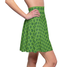 Load image into Gallery viewer, Kiss Me Im Irish St Pattys Women&#39;s Green Skater Skirt (AOP)
