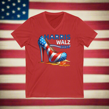 Load image into Gallery viewer, Harris Walz 2024 Unisex Jersey Short Sleeve V-Neck Tee
