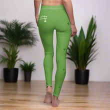 Load image into Gallery viewer, St Pattys Day Feeling Lucky Women&#39;s Cut &amp; Sew Casual Green Leggings
