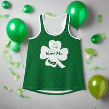 Load image into Gallery viewer, Kiss Me Im Irish Dark Green Women&#39;s Tank Top
