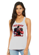 Load image into Gallery viewer, Cardinals Red Rage Personalized Woman’s Football Fan Flowy Tank Top
