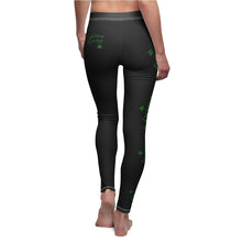 Load image into Gallery viewer, St Pattys Day Feeling Lucky Women&#39;s Cut &amp; Sew Casual Black Leggings
