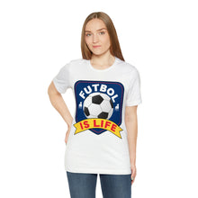 Load image into Gallery viewer, Futbol Is Life Unisex Jersey Crew Neck T-shirt
