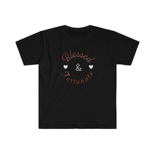 Load image into Gallery viewer, Blessed and Fortunate Mothers Day Unisex Softstyle T-Shirt
