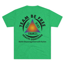 Load image into Gallery viewer, Team Be Free Health Coaching Men&#39;s Tri-Blend Crew Tee
