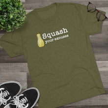 Load image into Gallery viewer, Squash your Excuses Men&#39;s Tri-Blend Crew Tee
