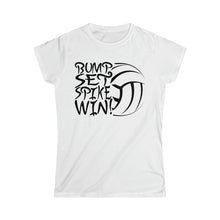 Load image into Gallery viewer, Volleyball Bump Set Spike Win Women&#39;s Softstyle Tee
