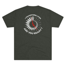 Load image into Gallery viewer, I Transform Lives Jetstream Health Coach Unisex Tri-Blend Crew Tee
