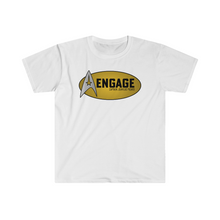 Load image into Gallery viewer, Captains Catchphrases Engage Jean Luc Picard Unisex Softstyle T-Shirt
