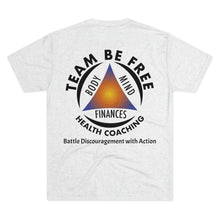 Load image into Gallery viewer, Team Be Free Health Coaching Men&#39;s Tri-Blend Crew Tee
