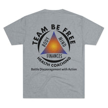 Load image into Gallery viewer, Team Be Free Health Coaching Men&#39;s Tri-Blend Crew Tee
