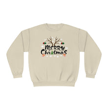 Load image into Gallery viewer, Merry Christmas Antlers Candy Canes Snowflake Unisex NuBlend® Crewneck Sweatshirt
