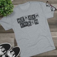 Load image into Gallery viewer, Health Coach Grunge Panels Motivational Men&#39;s Tri-Blend Crew Tee
