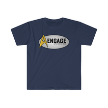 Load image into Gallery viewer, Captains Catchphrases Engage Jean Luc Picard Unisex Softstyle T-Shirt
