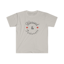 Load image into Gallery viewer, Blessed and Fortunate Mothers Day Unisex Softstyle T-Shirt
