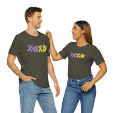 Load image into Gallery viewer, XOXO Kiss Me Be Mine Sweetheart Candy Valentines Day Unisex Jersey Short Sleeve Tee
