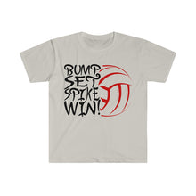 Load image into Gallery viewer, Bump Set Spike Win Volleyball Unisex Softstyle T-Shirt
