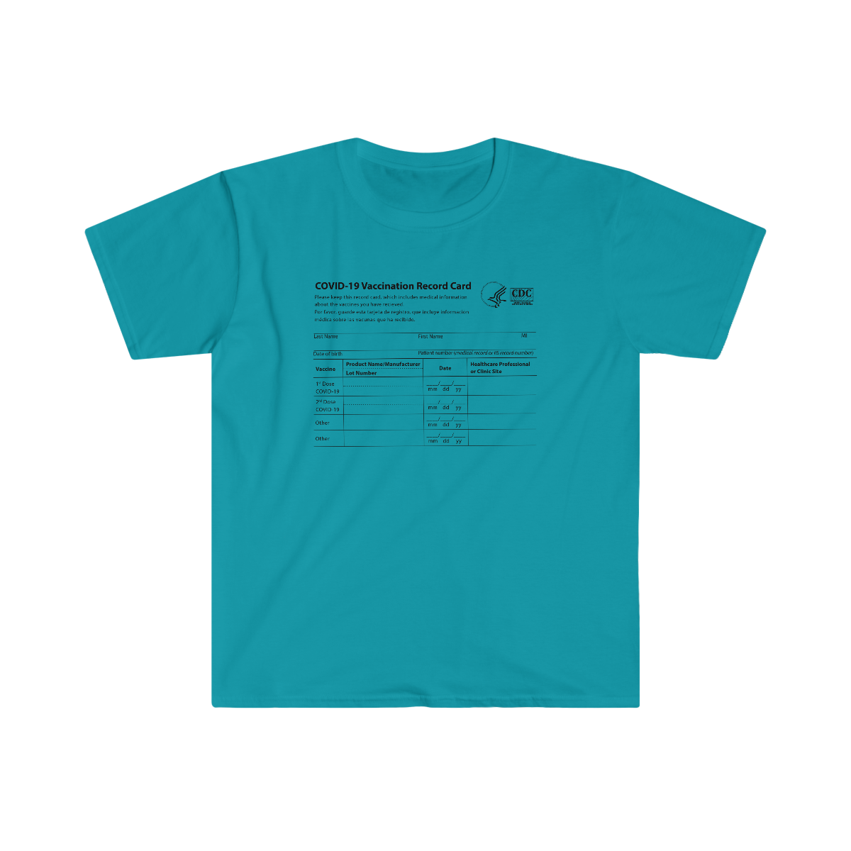 covid card sleeve COVID-19 Card Unisex Softstyle T-Shirt – PF Graphic Design