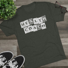 Load image into Gallery viewer, Health Coach Grunge Panels Motivational Men&#39;s Tri-Blend Crew Tee
