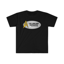 Load image into Gallery viewer, Captains Catchphrases Live Long and Prosper Unisex Softstyle T-Shirt
