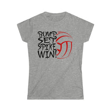 Load image into Gallery viewer, Volleyball Bump Set Spike Win Women&#39;s Softstyle Tee
