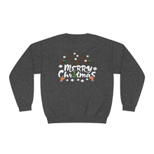 Load image into Gallery viewer, Merry Christmas Antlers Candy Canes Snowflake Unisex NuBlend® Crewneck Sweatshirt
