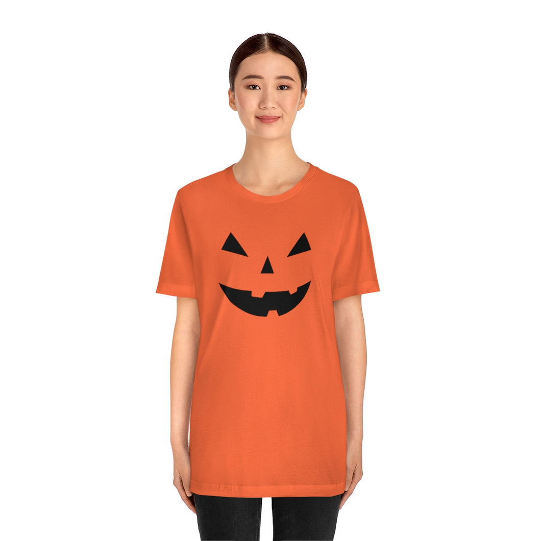 Halloween Pumpkin Face Unisex Jersey Short Sleeve Tee