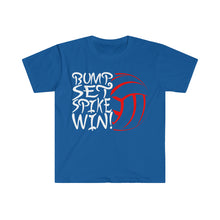 Load image into Gallery viewer, Bump Set Spike Win Volleyball Unisex Softstyle T-Shirt
