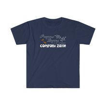 Load image into Gallery viewer, Progress begins at the end of your comfort zone motivational Unisex Softstyle T-Shirt
