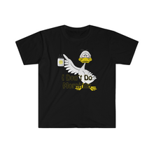 Load image into Gallery viewer, I Don’t Do Mornings Tried Duck drinking coffee Unisex Softstyle T-Shirt
