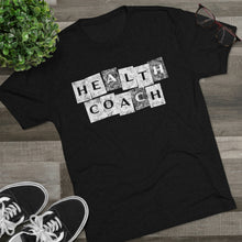 Load image into Gallery viewer, Health Coach Grunge Panels Motivational Men&#39;s Tri-Blend Crew Tee
