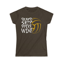 Load image into Gallery viewer, Volleyball Bump Set Spike Win Women&#39;s Softstyle Tee
