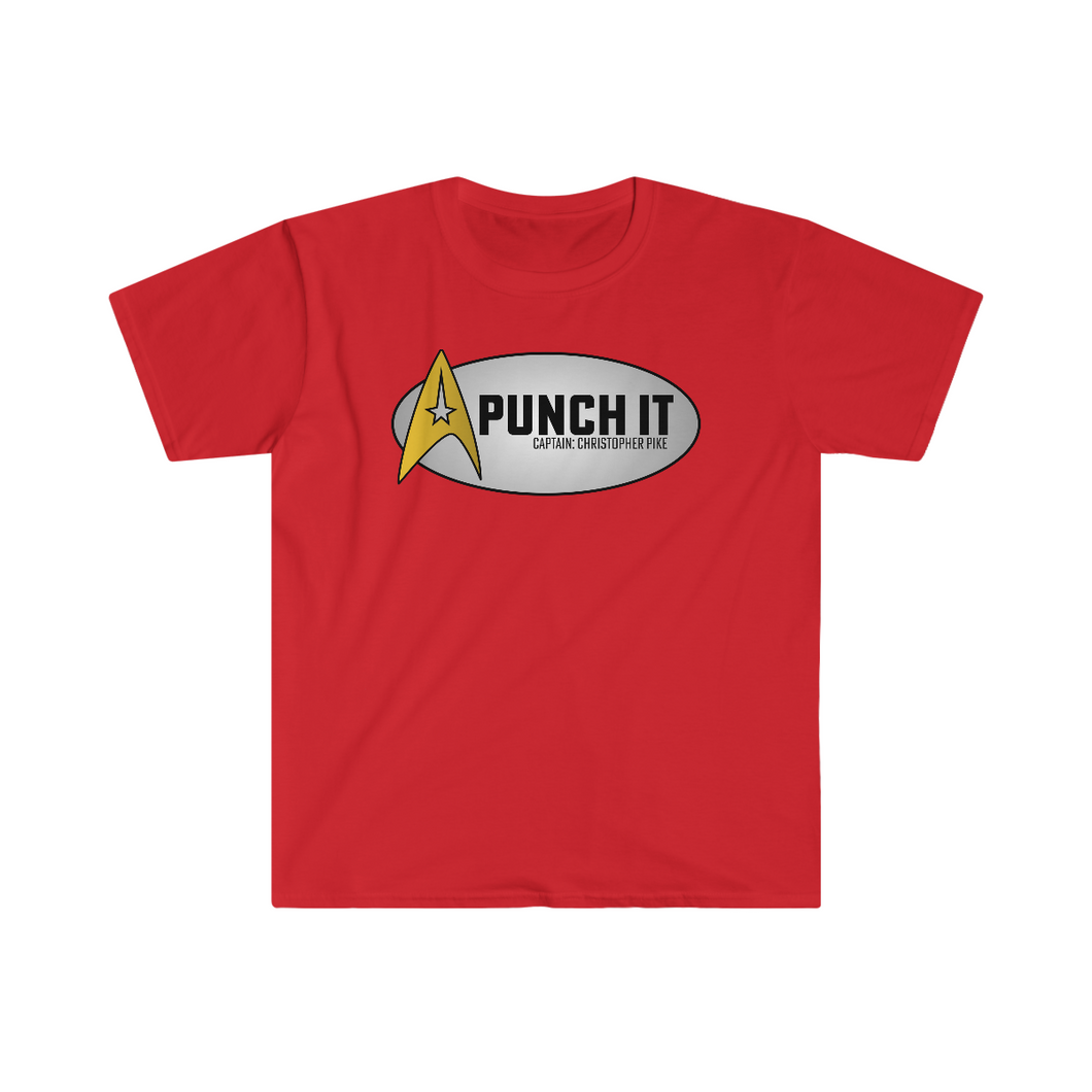 Captains Catchphrases Punch It Christopher Pike Unisex Softstyle T-Shirt