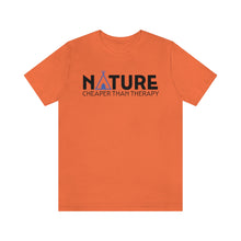 Load image into Gallery viewer, Nature Cheaper Than Therapy Motivational Soft Unisex Jersey Short Sleeve Tee
