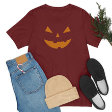 Load image into Gallery viewer, Halloween Pumpkin Face Unisex Jersey Short Sleeve Tee
