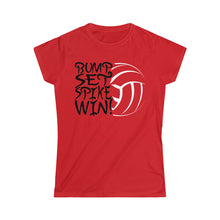 Load image into Gallery viewer, Volleyball Bump Set Spike Win Women&#39;s Softstyle Tee
